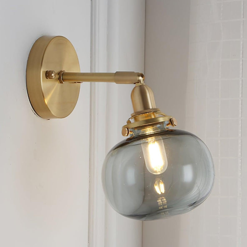 Vintage Brass Pumpkin Aisle Wall Light