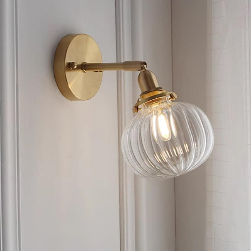 Vintage Brass Pumpkin Aisle Wall Light