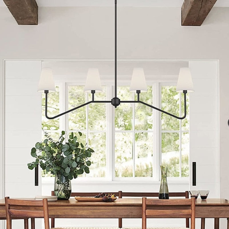 Vintage Multi-head Iron Frame Curved Chandelier