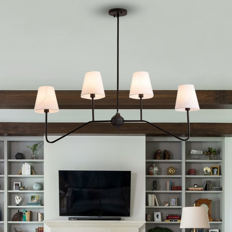 Vintage Multi-head Iron Frame Curved Chandelier