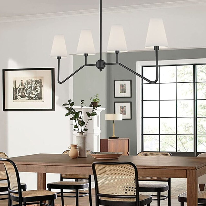 Vintage Multi-head Iron Frame Curved Chandelier