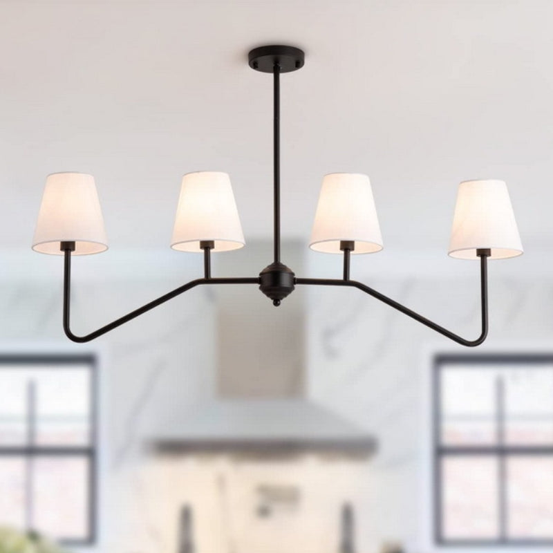 Vintage Multi-head Iron Frame Curved Chandelier