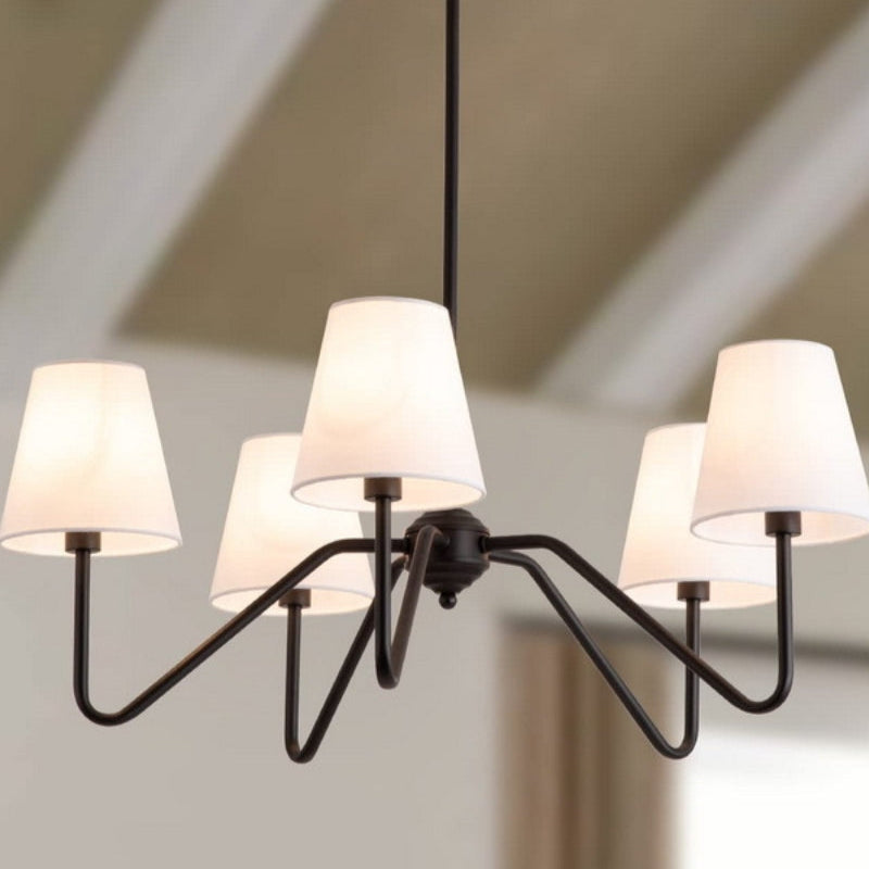 Vintage Multi-head Iron Frame Curved Chandelier