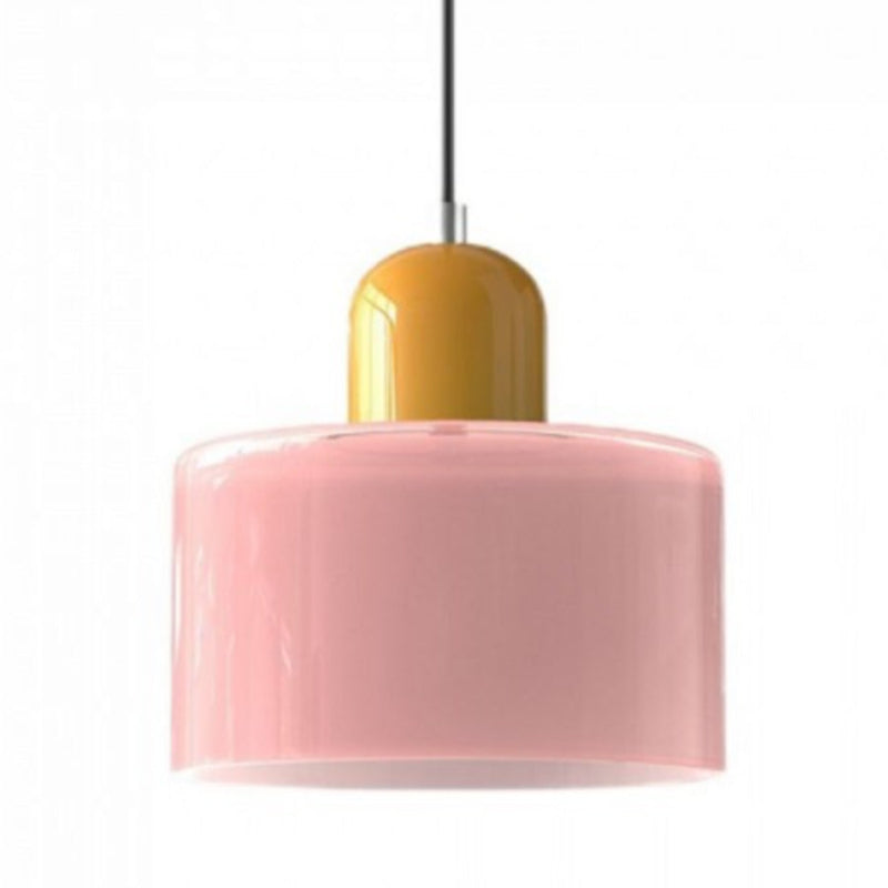 Morandi Style Glass Cylinder Pendant Light