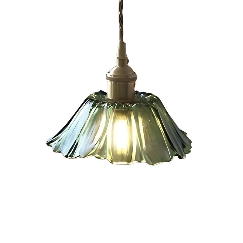 Nordische Lotus-Pendelleuchte aus klarem Glas