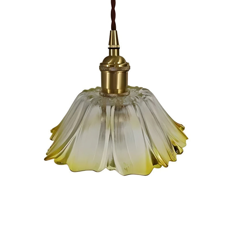 Nordische Lotus-Pendelleuchte aus klarem Glas