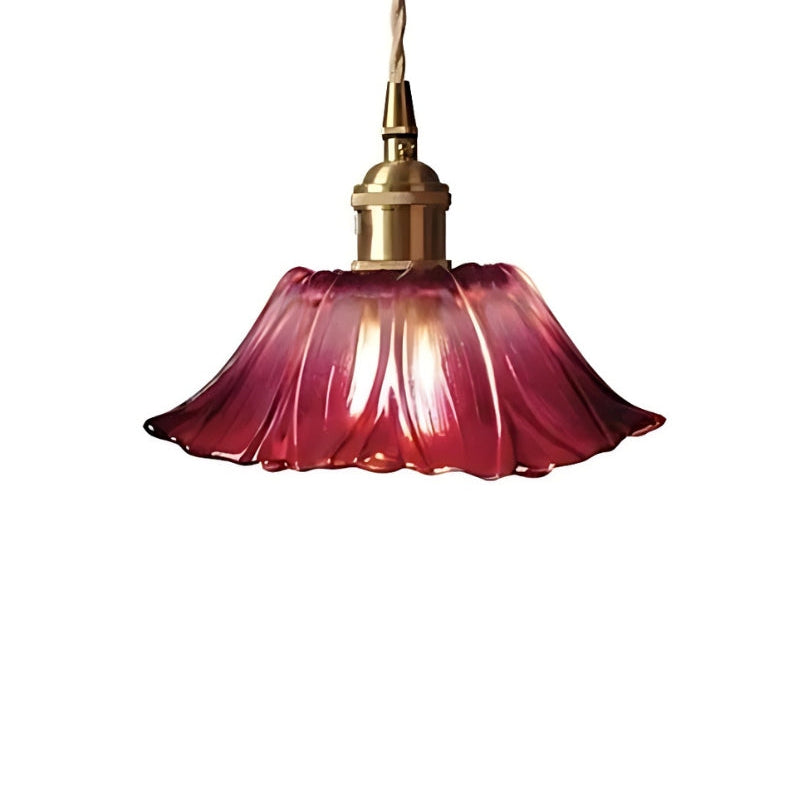 Nordische Lotus-Pendelleuchte aus klarem Glas