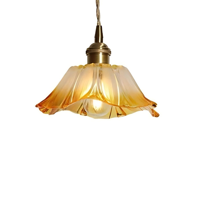 Nordische Lotus-Pendelleuchte aus klarem Glas