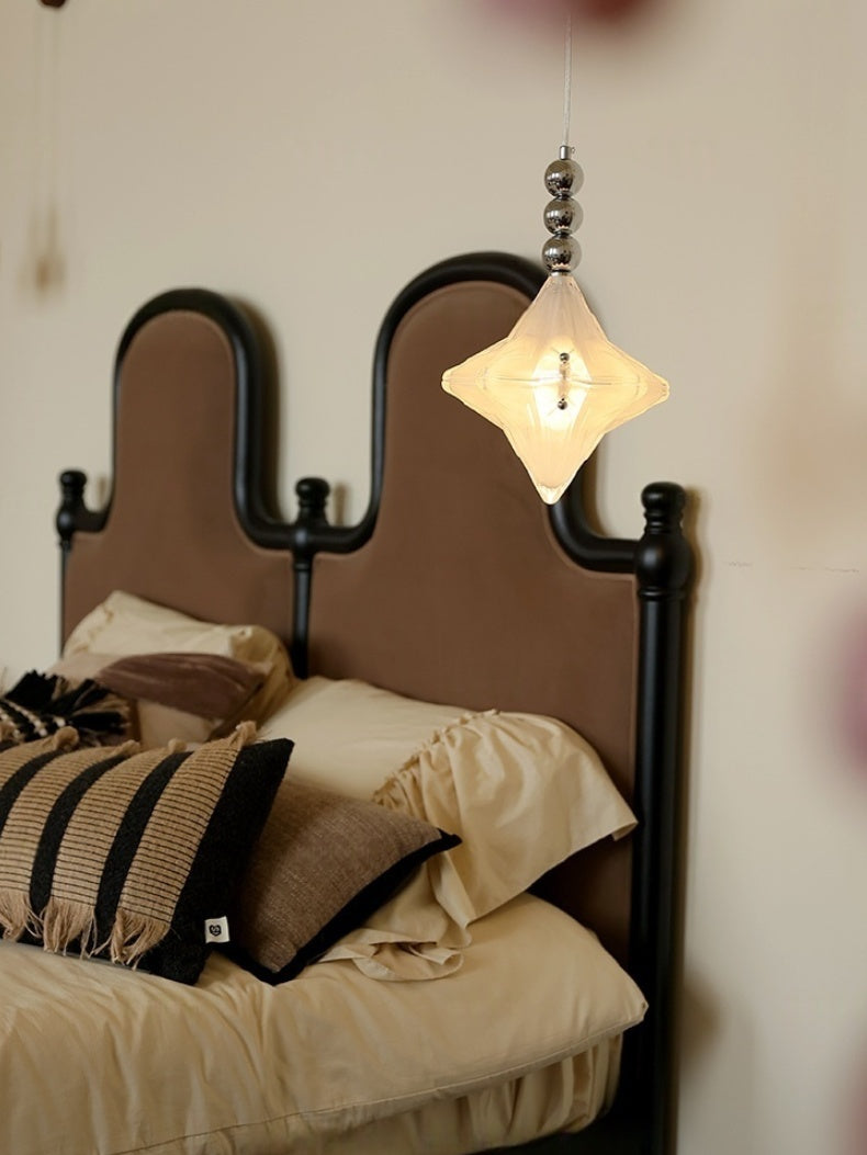 Art Deco Astris Elara Star Pendant Light - Frosted Glass Pendant with Geometric Style