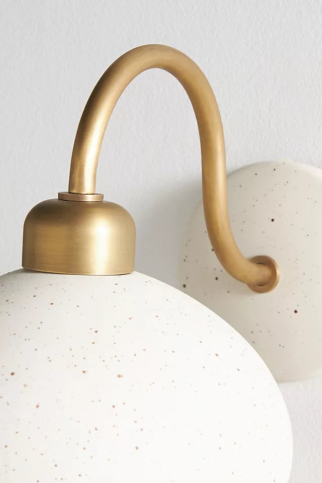 Radiica Speckled Ceramic Sconce - Elegant Wall Light for Bedroom & Hallway