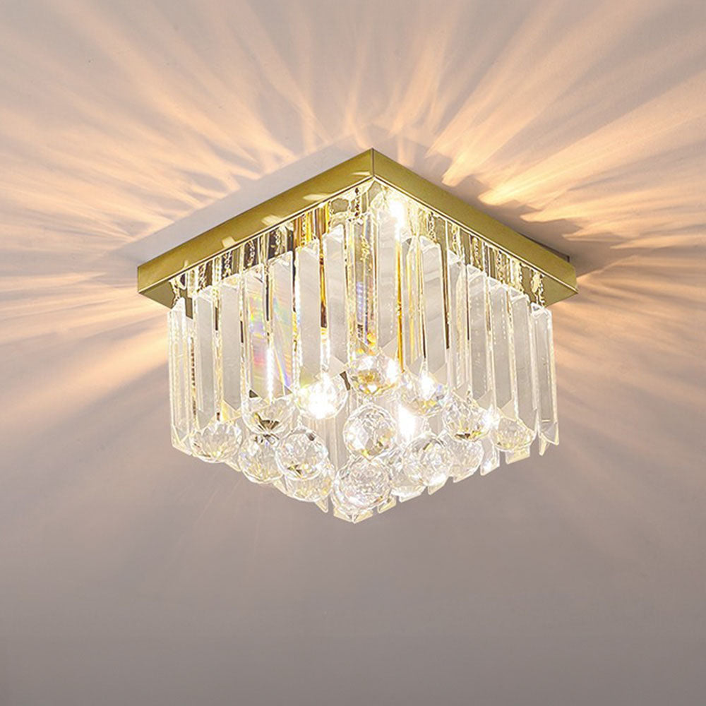 Luxury Crystal Ceiling Light - Modern Square Fixture for Living Room