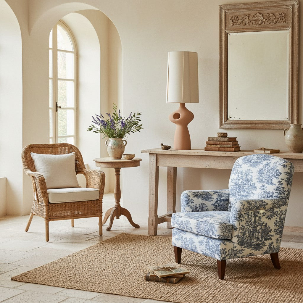 Pryssa Ceramic Table Lamp with Ivory Linen Shade -  Artistic Lighting for Living Room or Bedroom