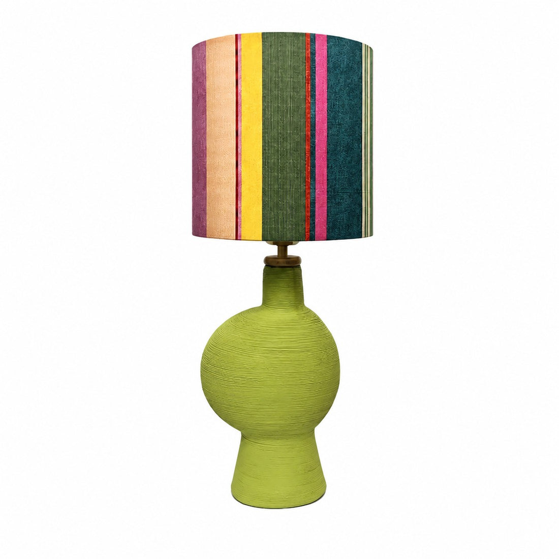 Floral Blue Yellow colorful fabric ceramic table lamp