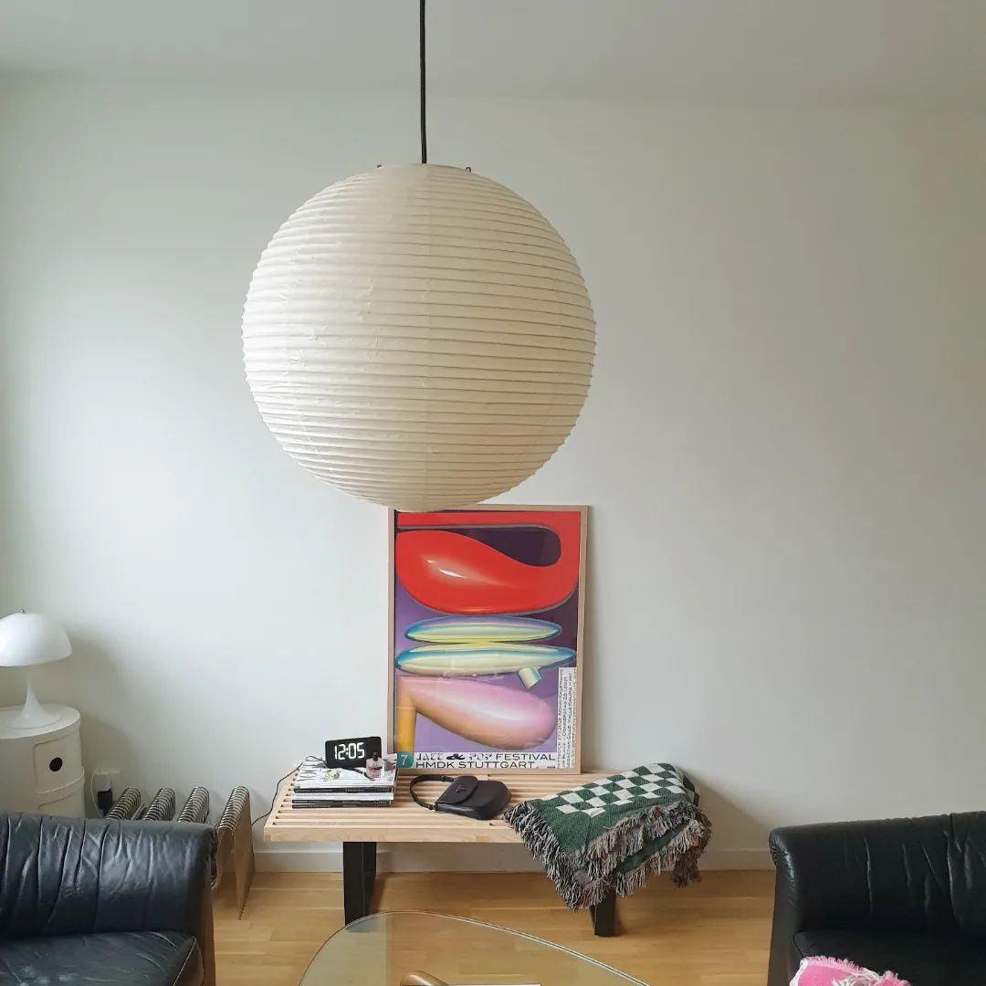 Washi Paper Round Pendant Lamp – Minimalist Lighting for Living Room
