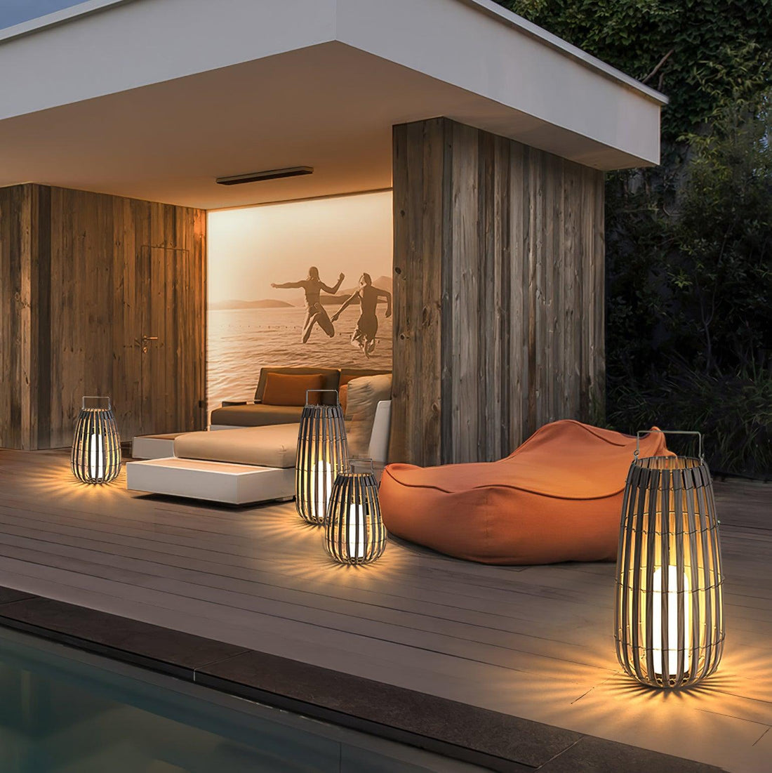 Tropic Braid Outdoor Lamp - Faux-Rattan Metal Waterproof