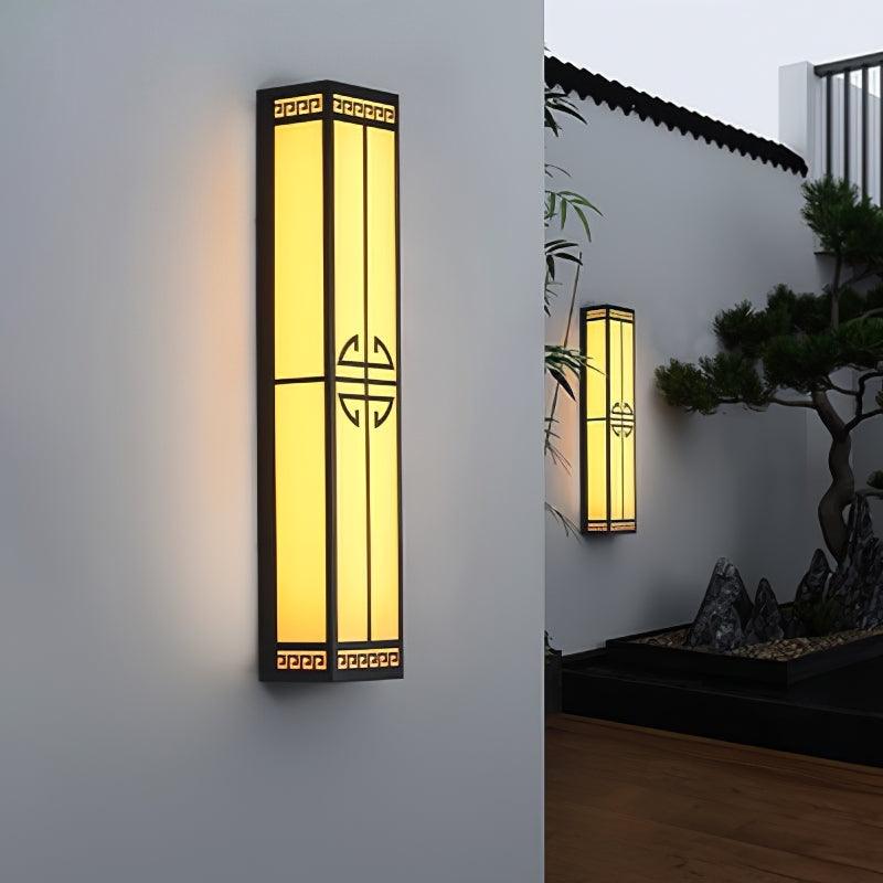 Schneeflocken-Wandleuchte aus Gipsmetall – quadratische, elegante Lampe für den Außenbereich