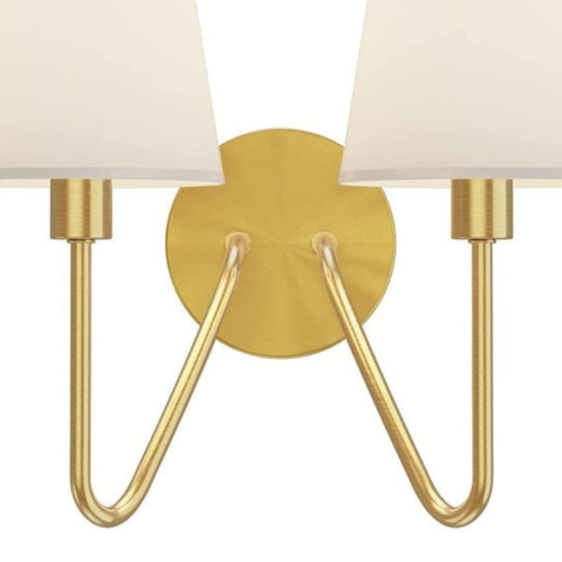 Arcuma Wandleuchte aus Metall im Vintage-Stil – handgefertigter Stoffschirm fürs Schlafzimmer