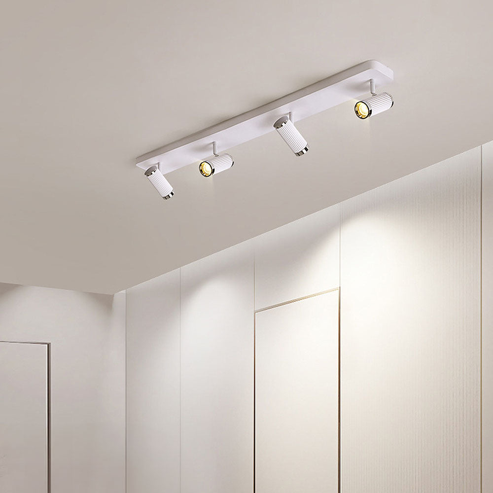 Weiße LED-Schienen-Deckenleuchte – einfache, moderne, verstellbare Metallleuchte