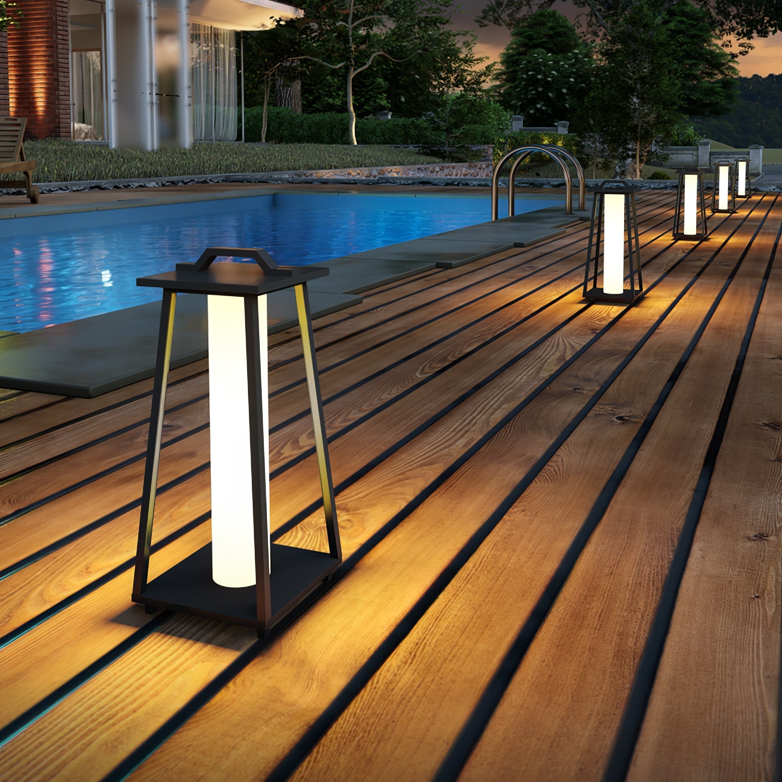 Acrylic Shade Light - Stainless Steel Portable Outdoor Lamp for Garden