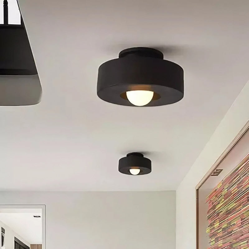 Runde Deckenleuchte Morandi aus Kunstharz zur bündigen Montage