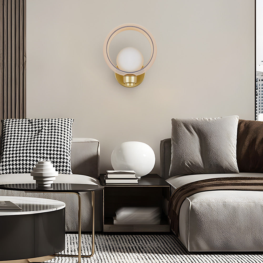 Round Glass Wall Sconce - Modern Living Room Lighting Contemporary