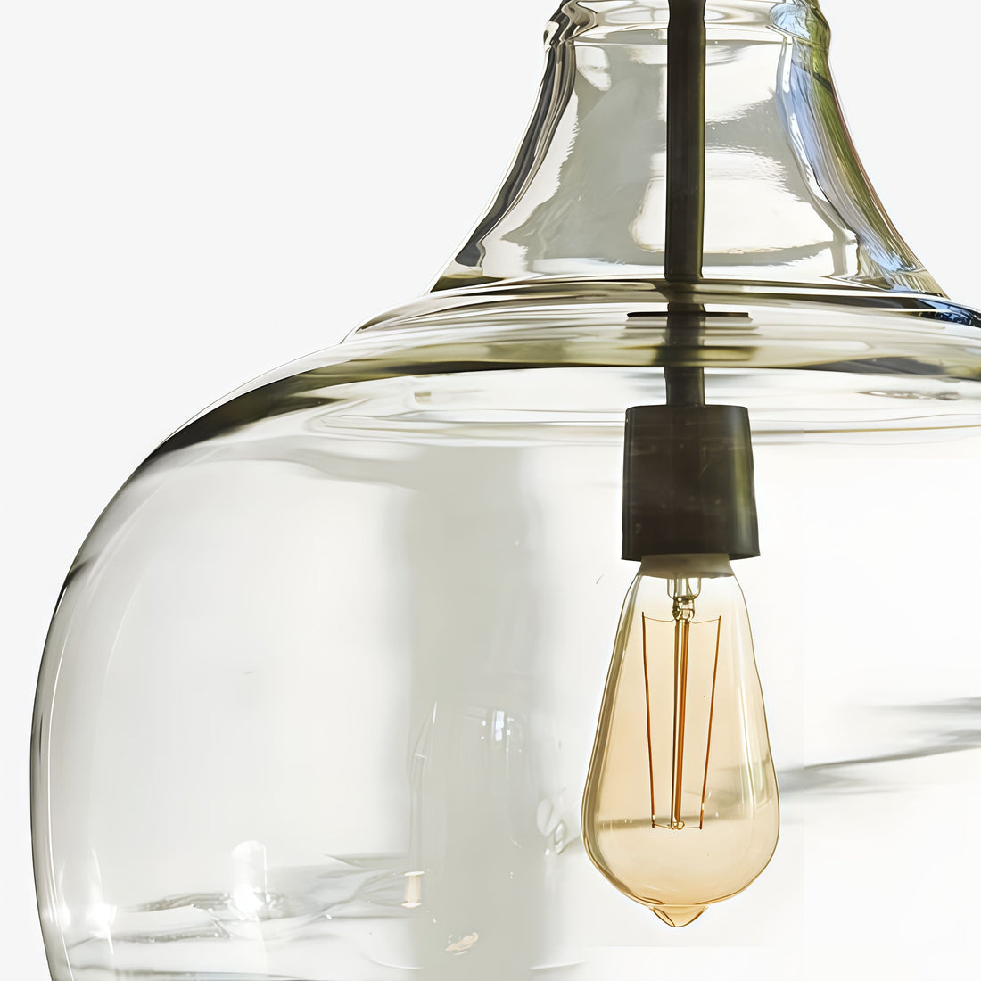 Lirra Hand Blown Glass Hanging Light – Industrial Style for Living Rooms and Entryways U11
