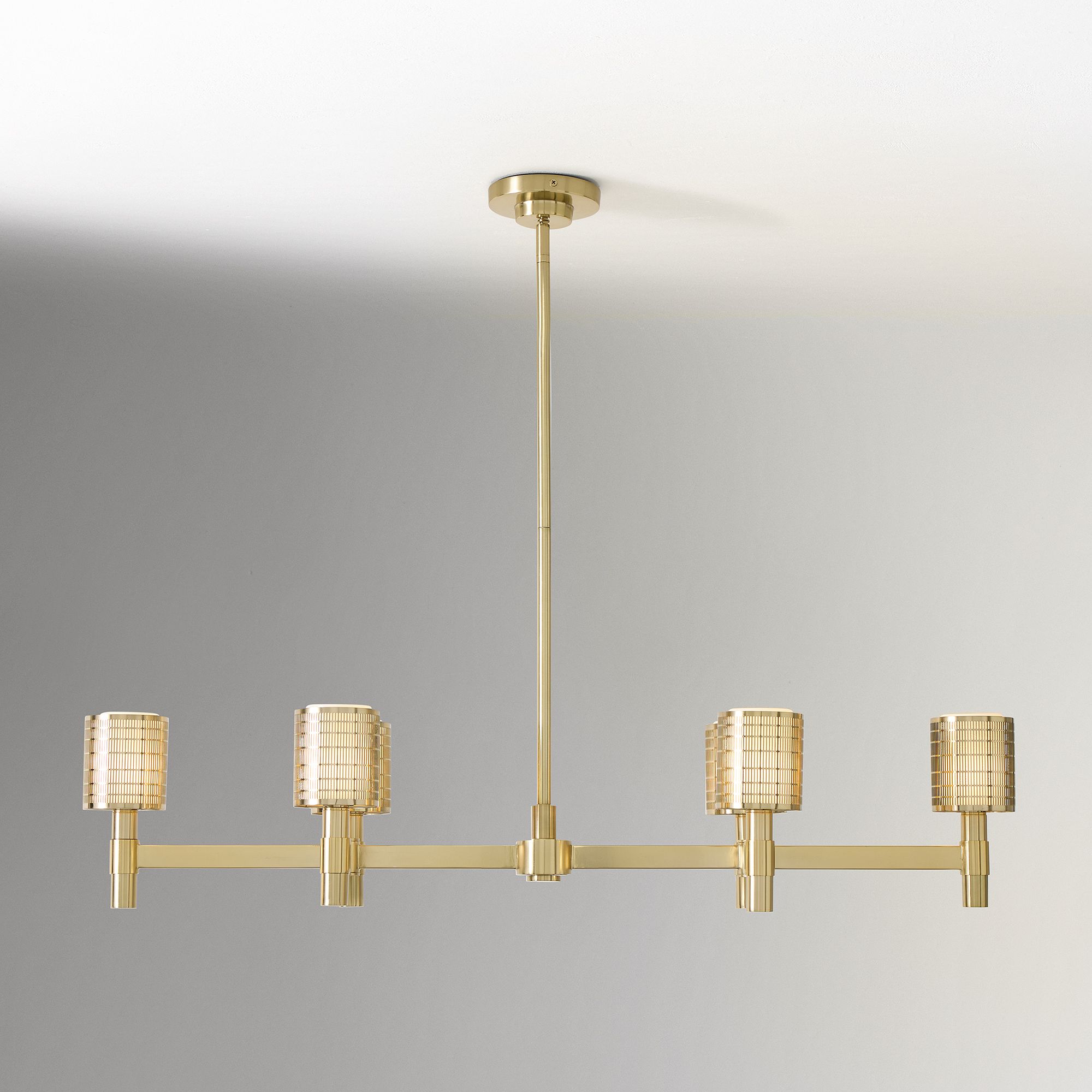 Galvia Adjustable Metal Chandelier  - 6-Light Champagne Bronze Design