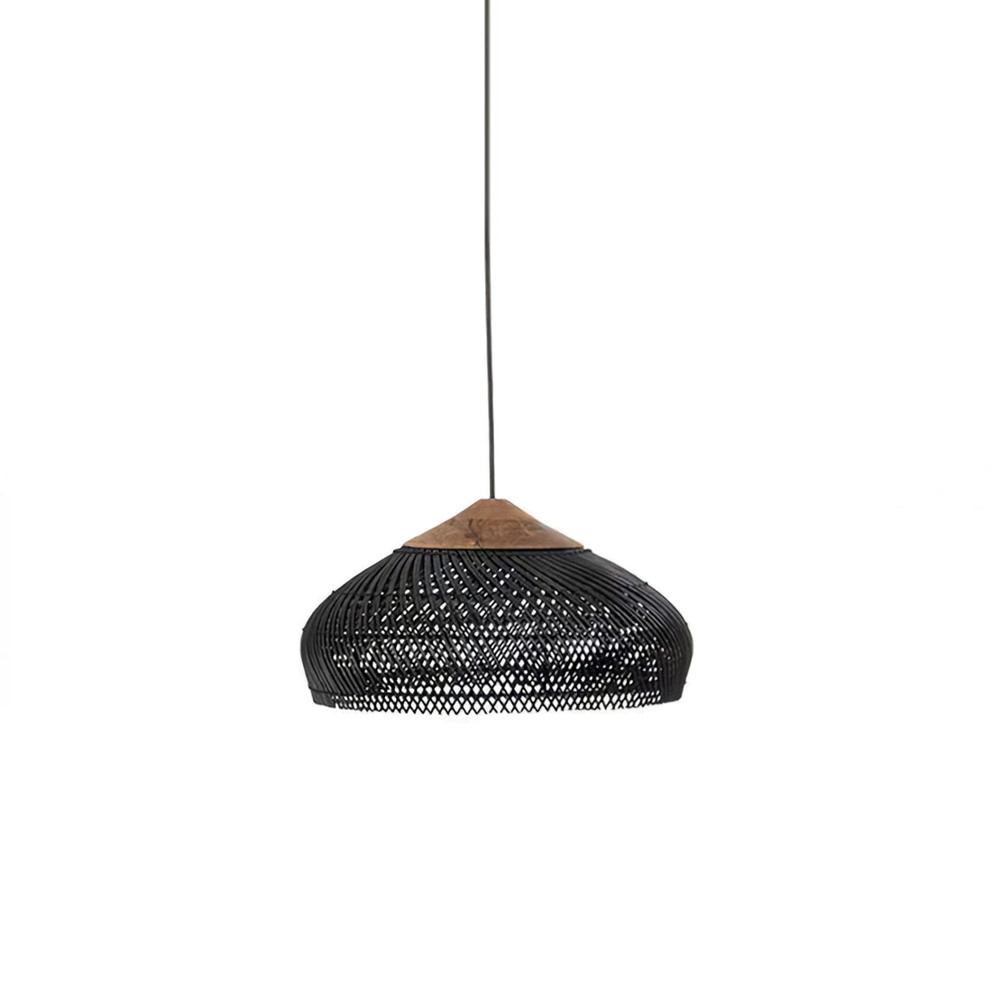 Woven Rattan Wood Plug-In Pendant Light