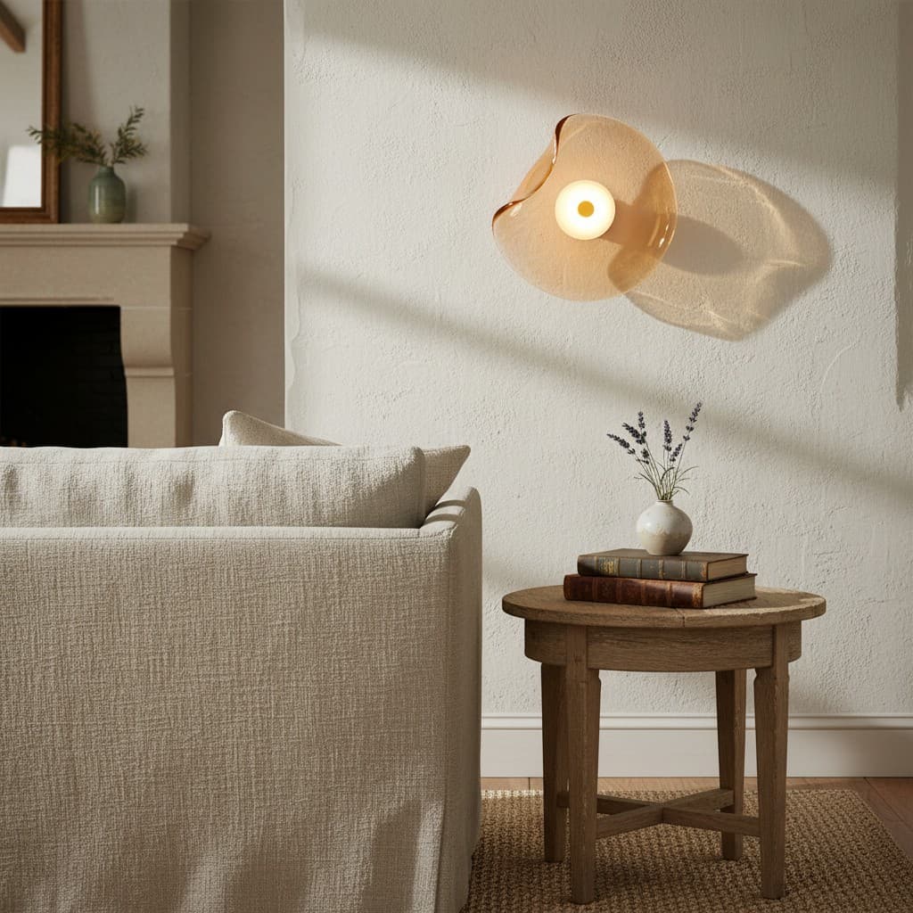 Lunacrest Curved Nebula Inspired Wall Light – Artistic Glass Lighting for Hallway