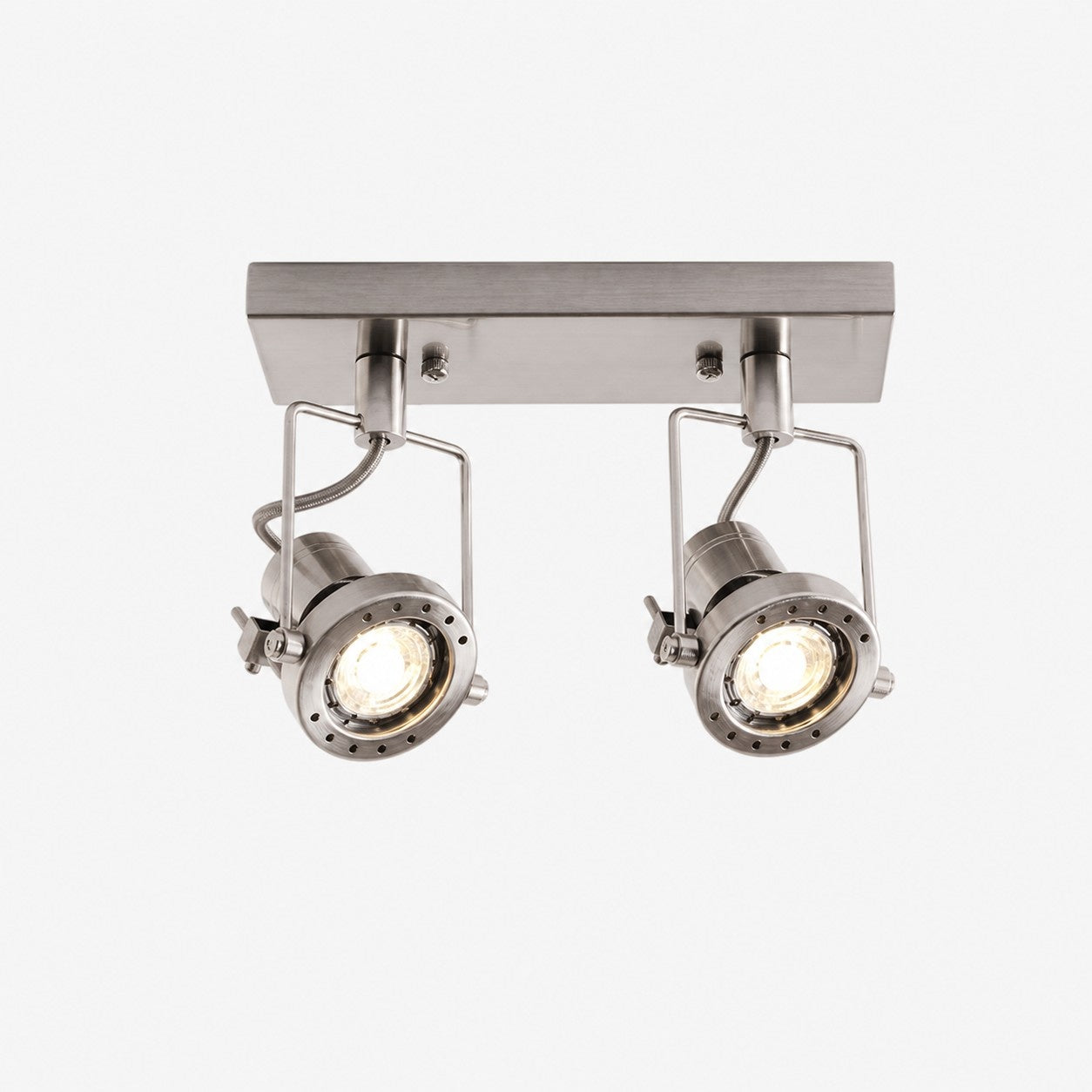 Verstellbarer Bauhaus-Spot aus gebürstetem Nickel