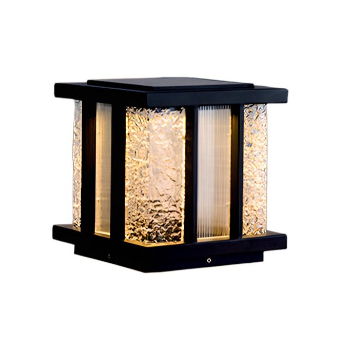 Solar Cube Outdoor Light - Modern Frosted Glass Pathway Lighting