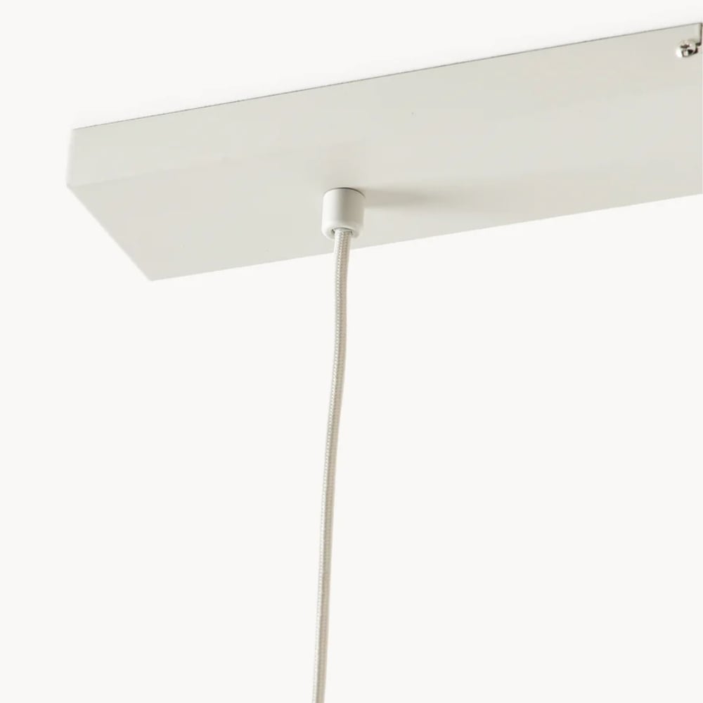 Velura Linear Pendant Light - Natural Linen Shade for Warm Ambiance