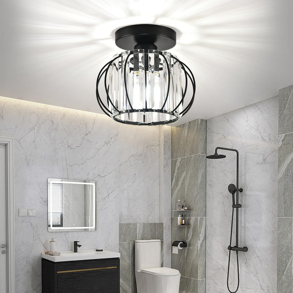 Luxury Crystal Ceiling Light - Striped Metal Ceiling Lamp for Aisle