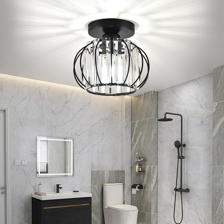 Luxury Crystal Ceiling Light - Striped Metal Ceiling Lamp for Aisle