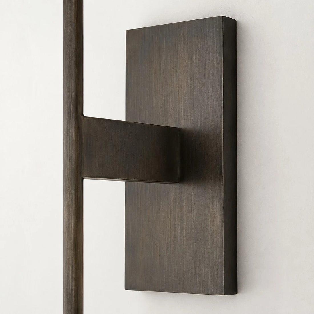 Matte black brass wall plate detail