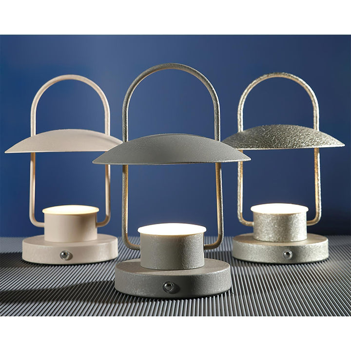 Tragbare Tischlampe – Metalllampe mit eingebautem Akku für das Wohnzimmer
