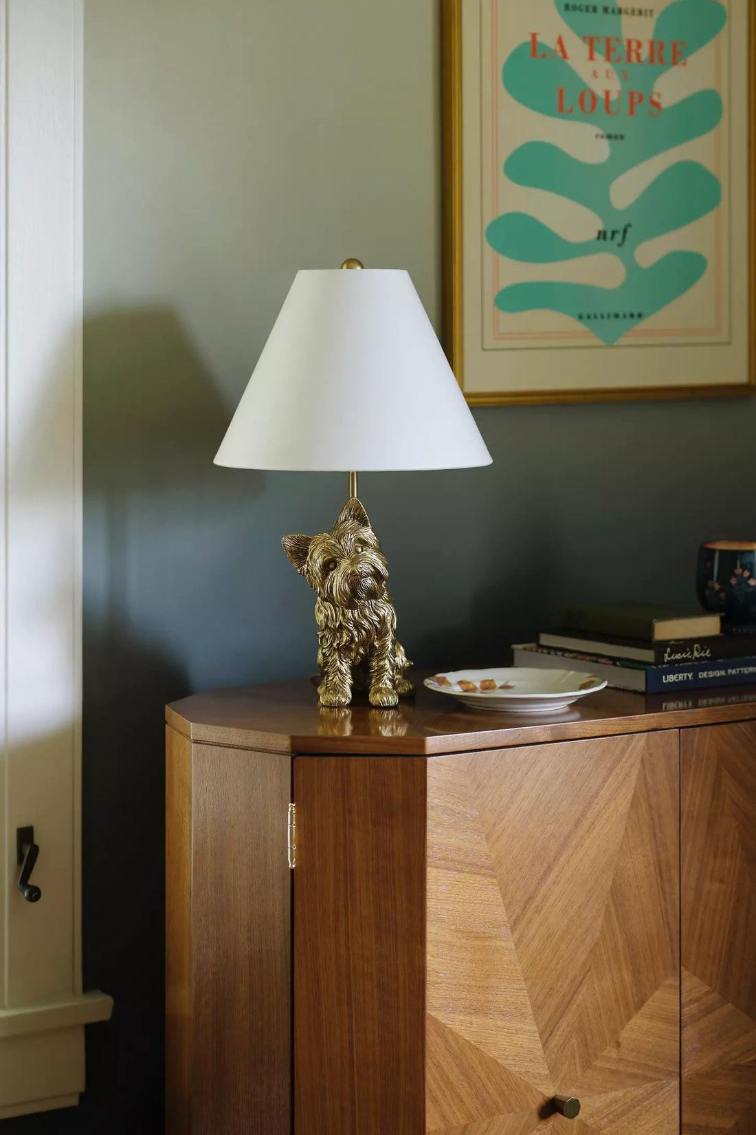 Pawdia Unique Table Lamp - Decorative Fabric Animal Bedside Lamp