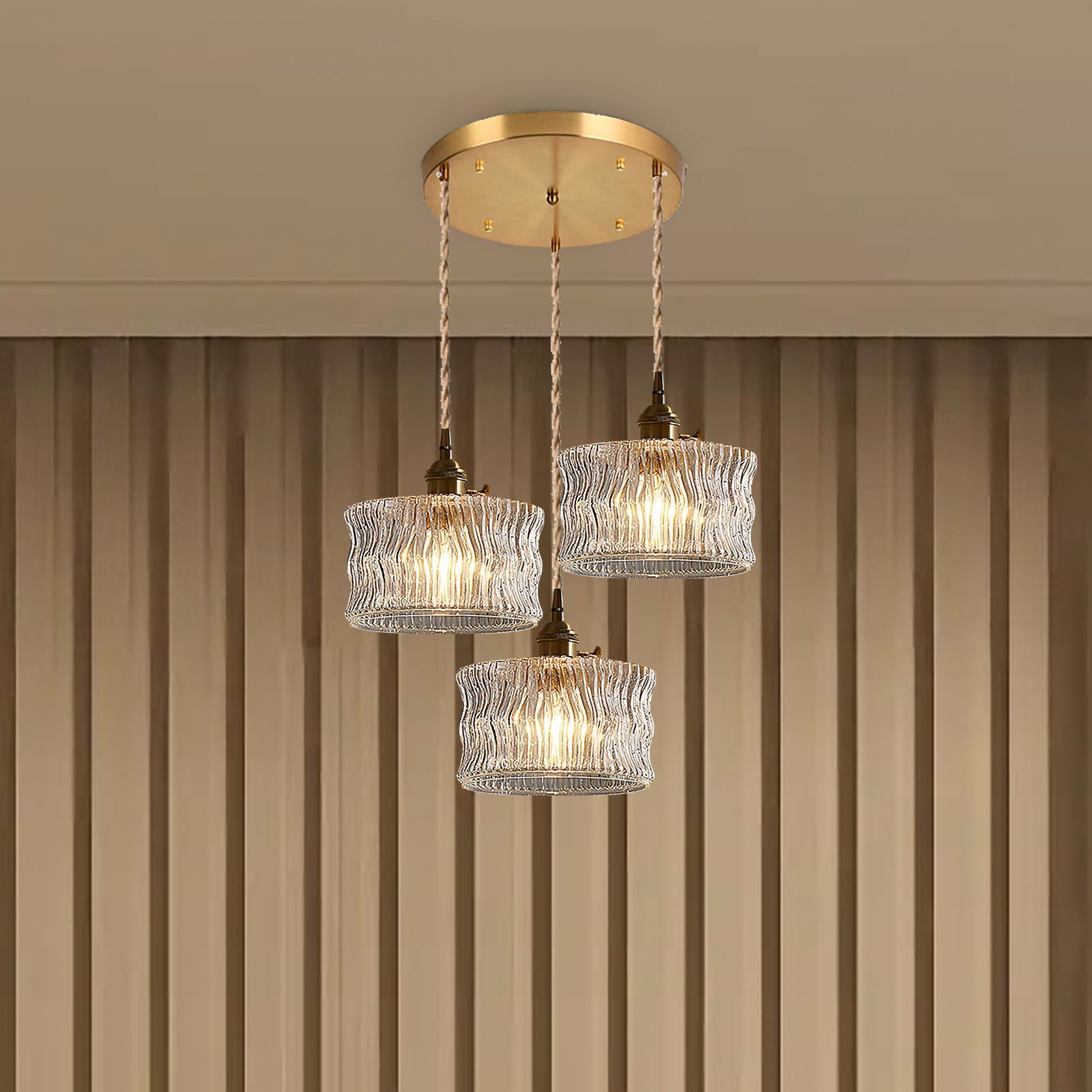 Modern Glass Shade Pendant Fixture - Classy Light for Dining Living