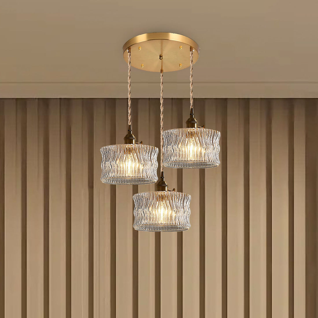 Modern Glass Shade Pendant Fixture - Classy Light for Dining Living