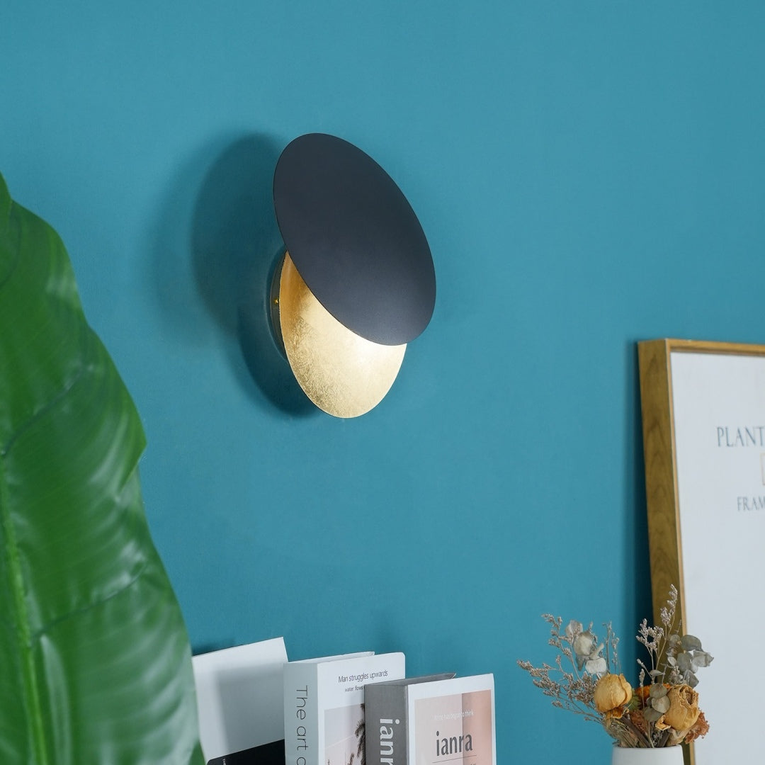 Verstellbare Wandlampe Mit Künstlerischer Eclipse-Scheibe Für Flur Und Schlafzimmer