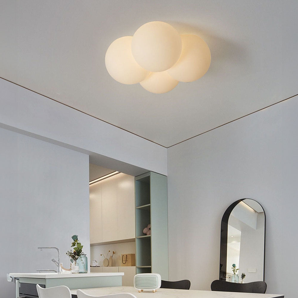 Nordic Cloud Ball Ceiling Light - Warm LED Glow for Cozy Bedroom