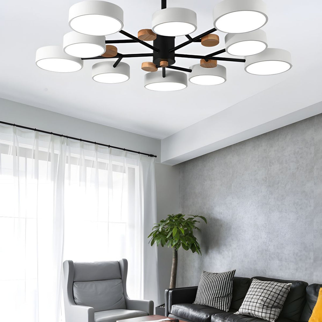 Modern Acrylic Chandelier - Multiple Lamp Heads Lamp for Living Room