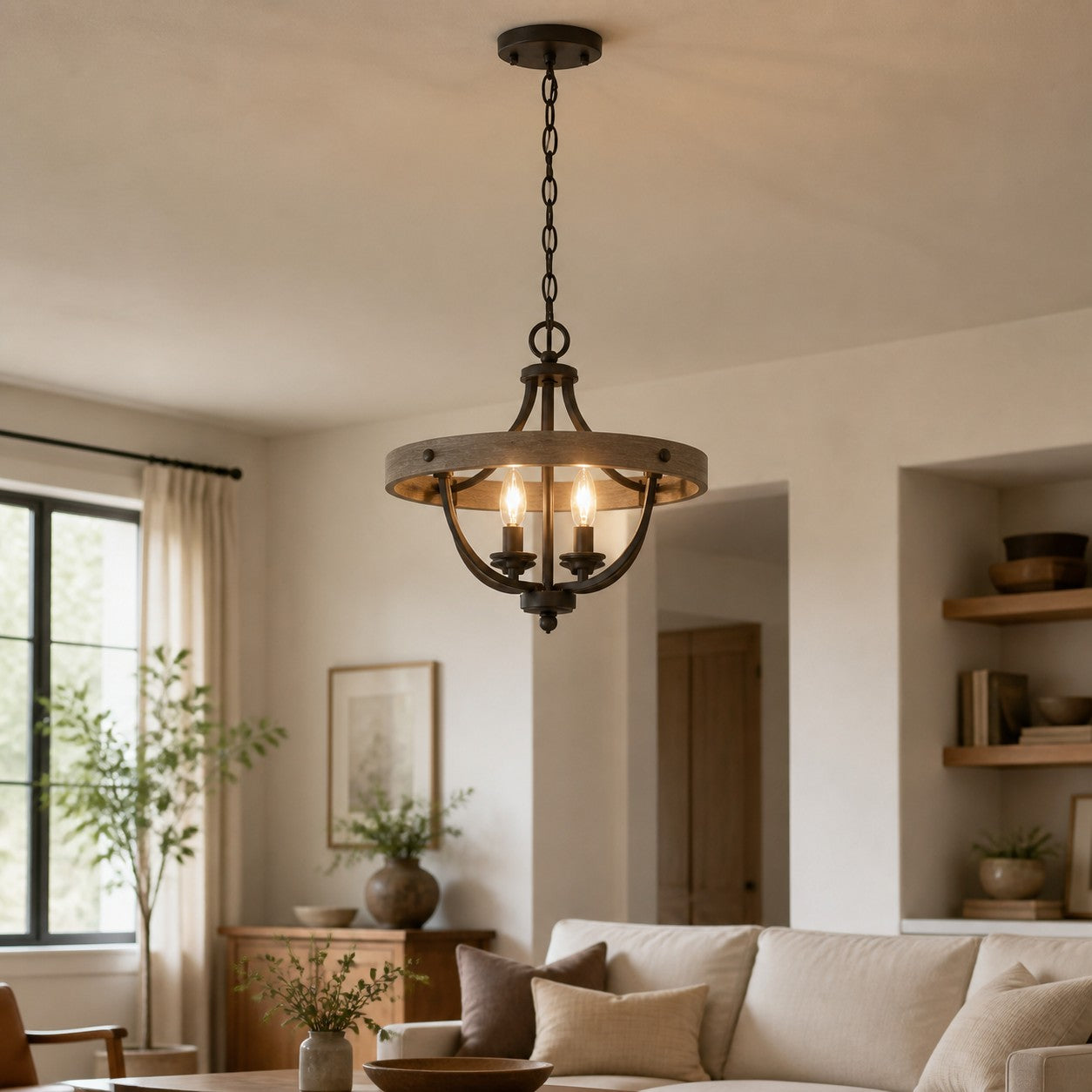 Vintage Farmhouse Semi Flush Mount Ceiling Light