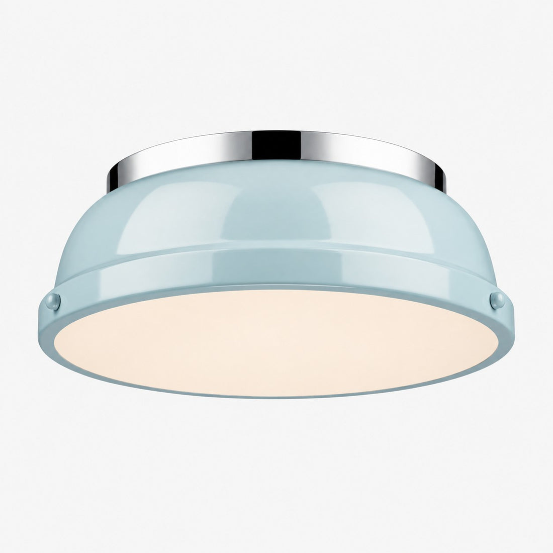 Metal Flush Mount Ceiling Fixture with Frosted Diffuser