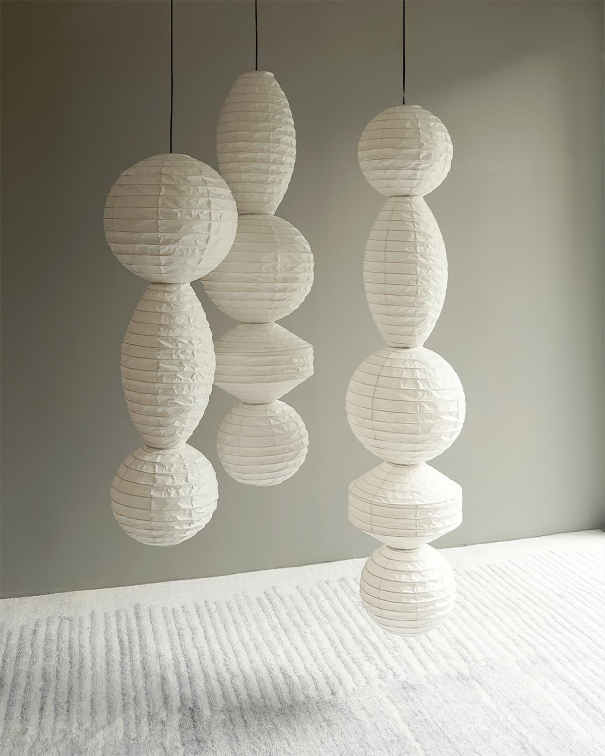 Stacked Paper Plug-In Pendant Lamp