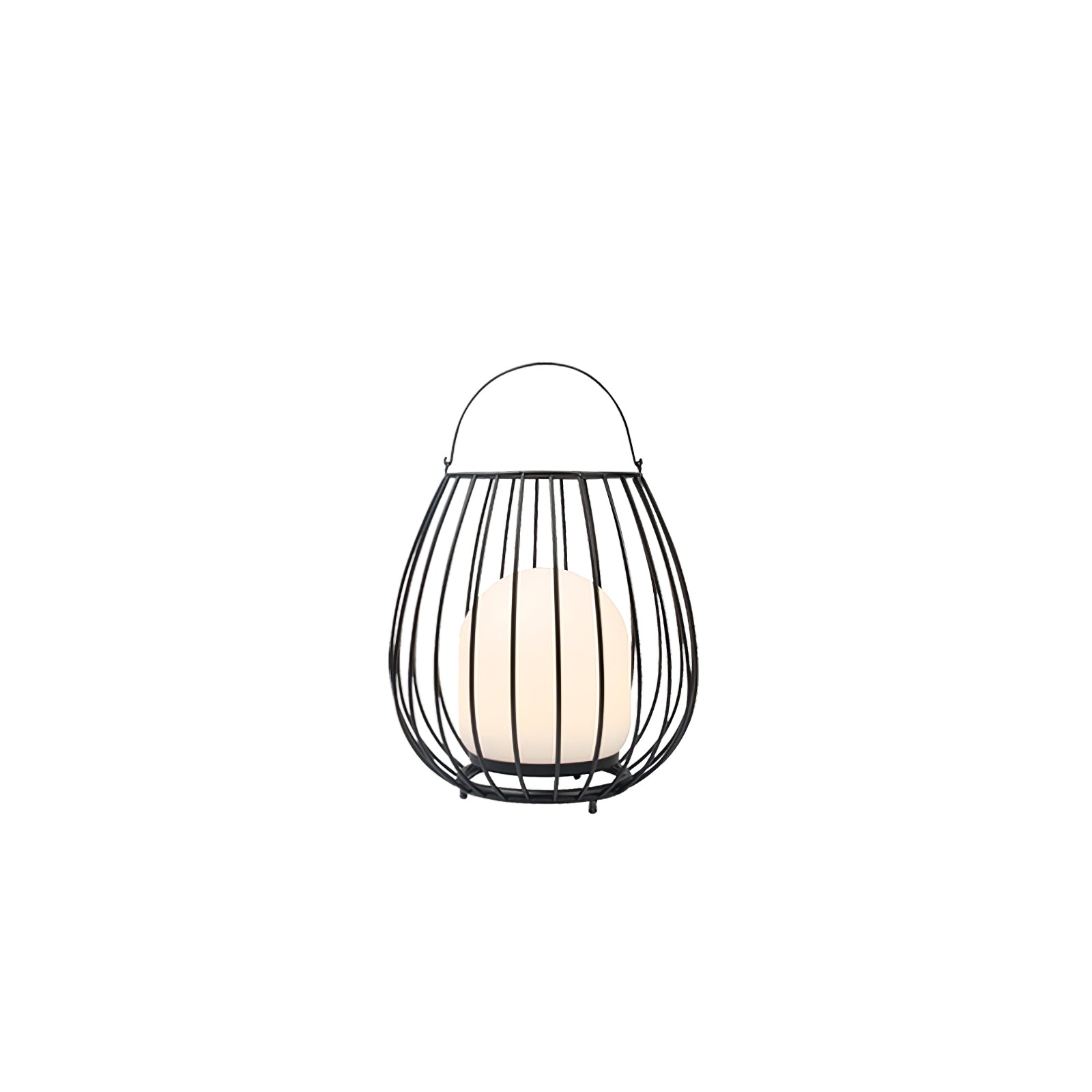 Rechargeable Outdoor Lantern Light - Modern Metal Cage Lamp for Patio