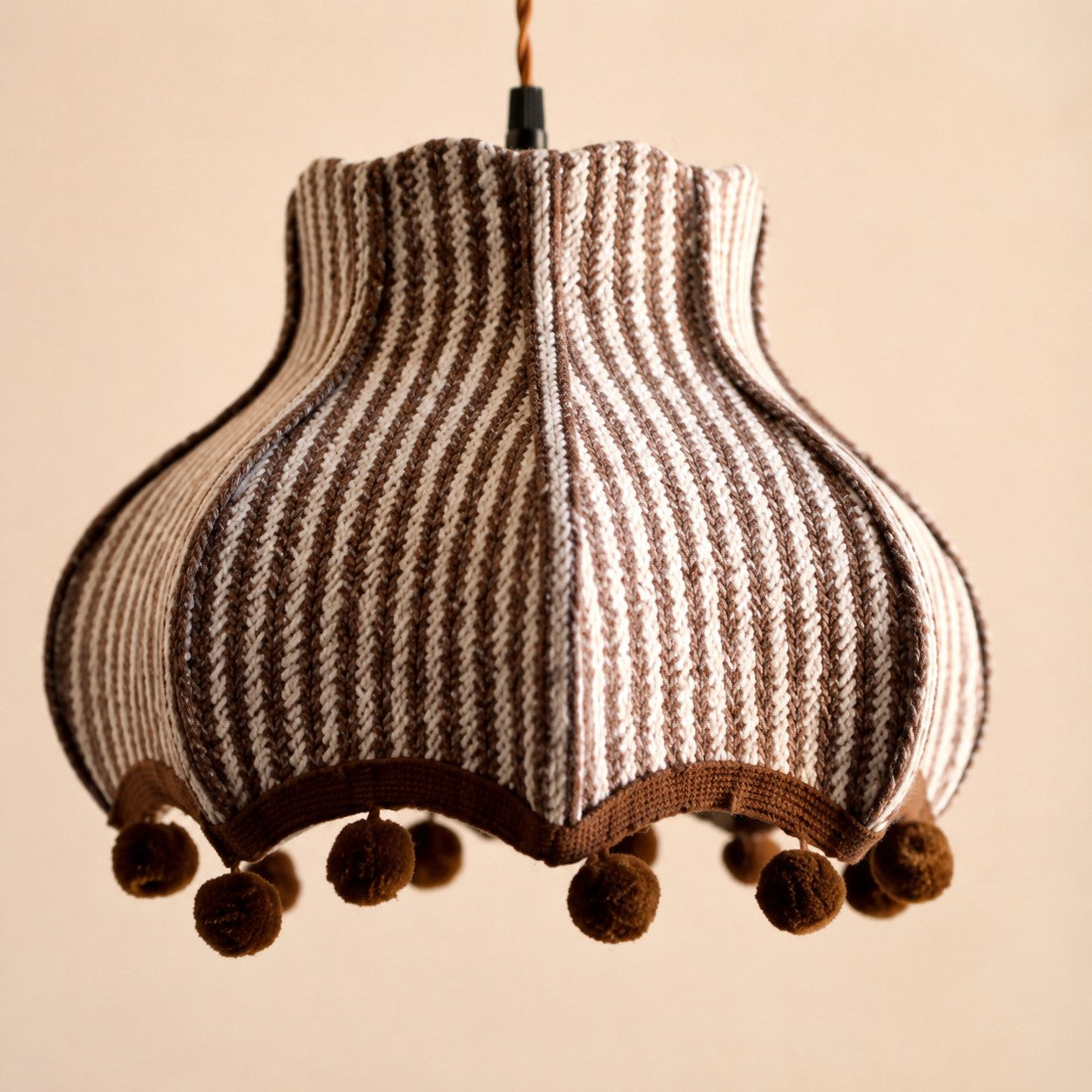 French Vintage Striped Fabric Pendant Lamp