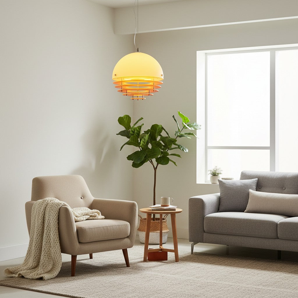 Afterglow Sunset Gradient Pendant Light - Modern Bauhaus Layered Pendant Light for Living Room