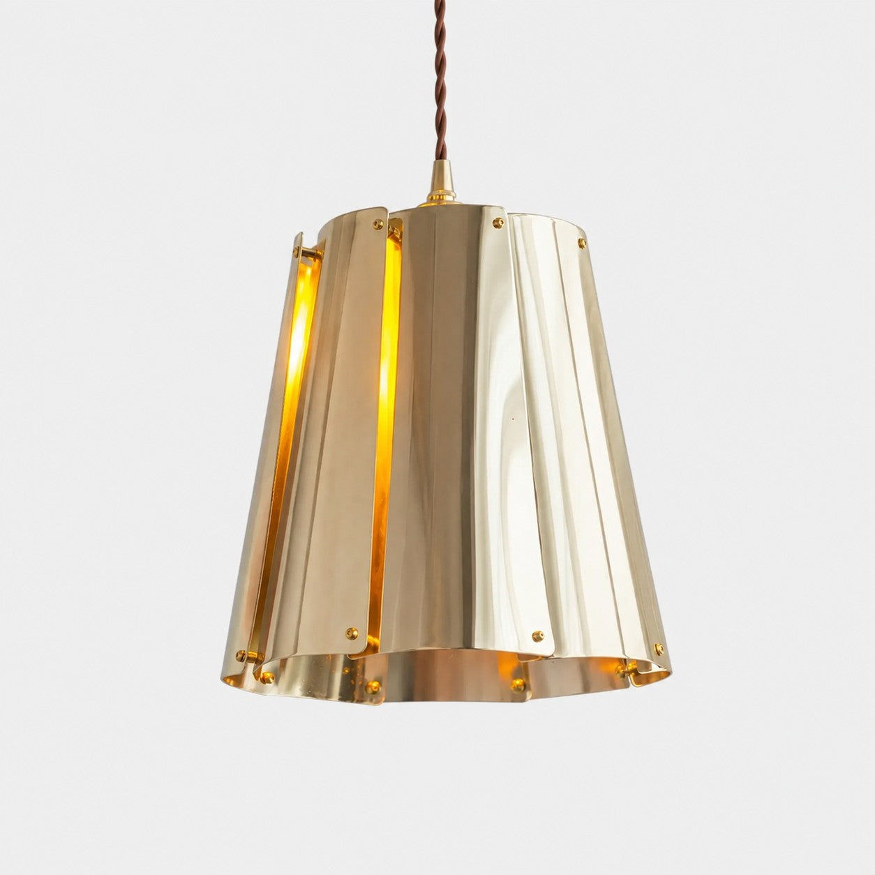 Vintage Metal Pendant Light with Layered Shade