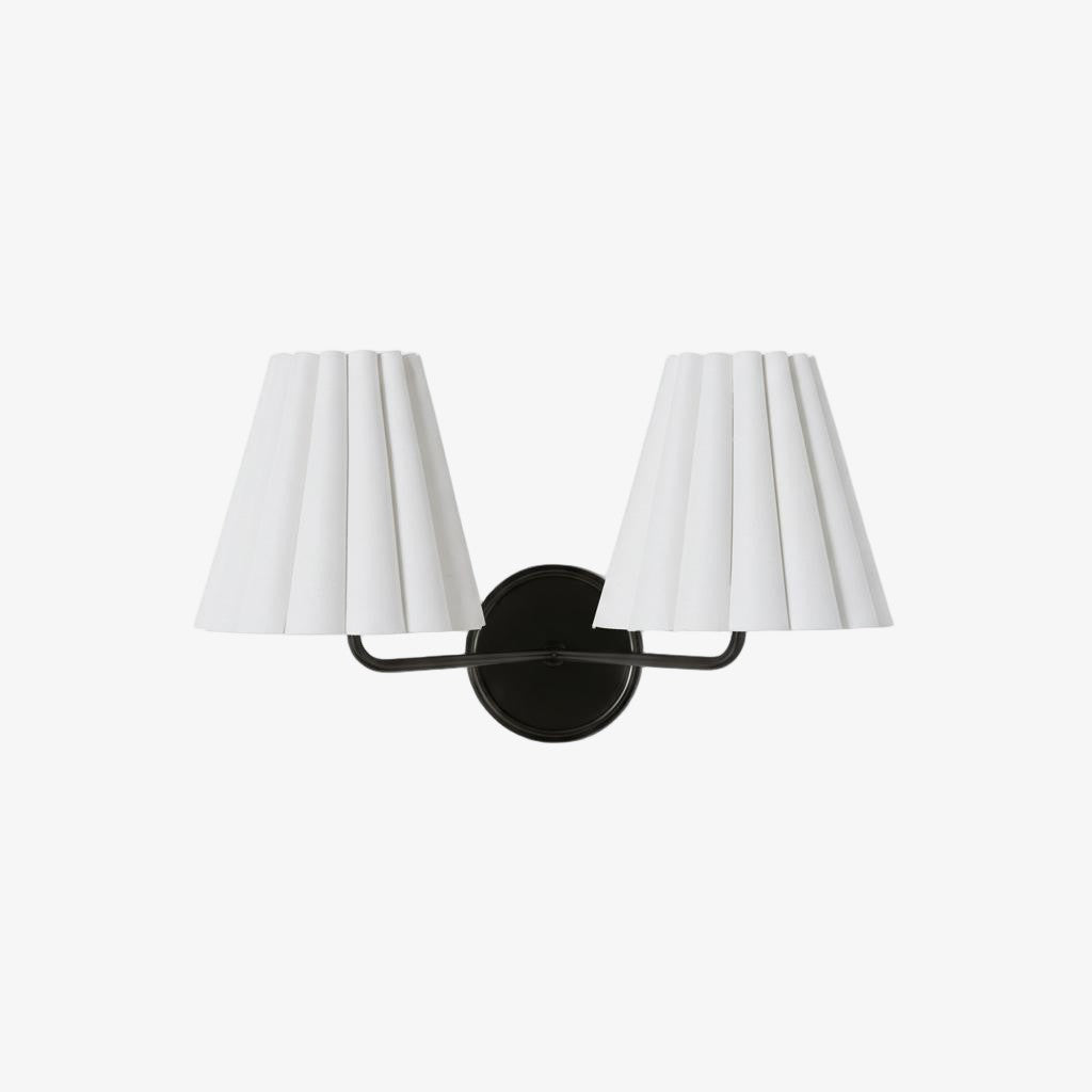 Ruffmeto Fabric Wall Sconce – Featuring Pleated Detailing on a Sculptural Metal Frame for Study or Hallway